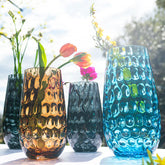 Bolla Glass Gray Small Pebbled Vase